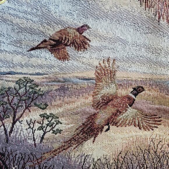 VTG 27x27 Tapestry Fabric Sample LaCrosse Furniture Co Country Wildlife Birds - Picture 3 of 6